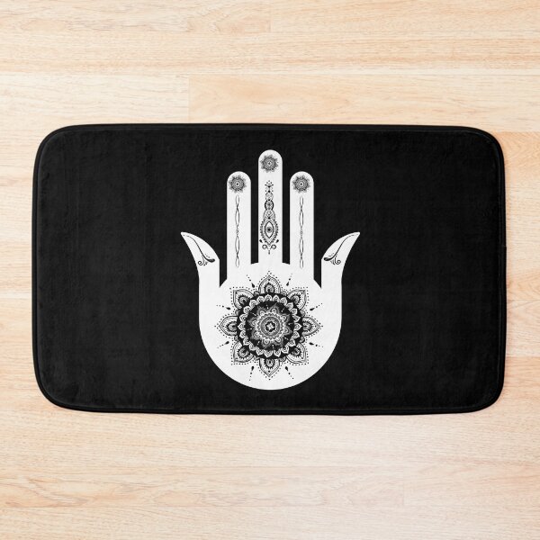 Item preview, white hamsa hand mandala designed and sold by hamsasoul.