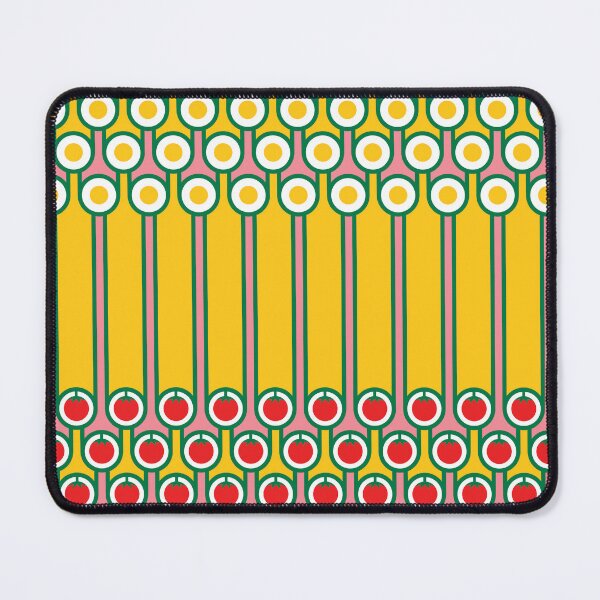 Artikelvorschau, Scandi Midcentury Modern Retro geometrische Eier Tomaten Stripey Muster entworfen und verkauft von Hokolo.