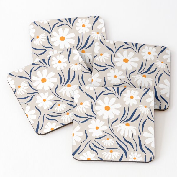 Item preview, Harper Floral Print, Ivory, Navy, Orange designed and sold by meggydesigns.