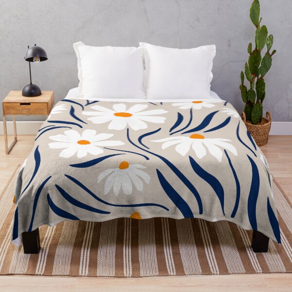 Item preview, Harper Floral Print, Ivory, Navy, Orange designed and sold by meggydesigns.