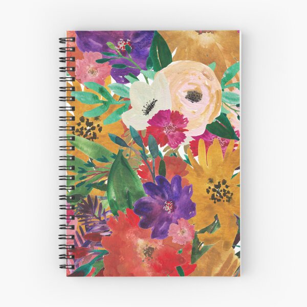Item preview, Modern Aesthetic Jungle tropical art pattern. Blue, red and yellow pastel painting.Colorful flowers designed and sold by AimiAesthetic.