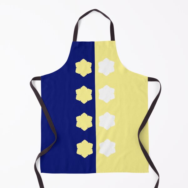 Item preview, Yellow, Blue and White Symmetrical Asymmetry with Flowers designed and sold by Shapes-Mania.
