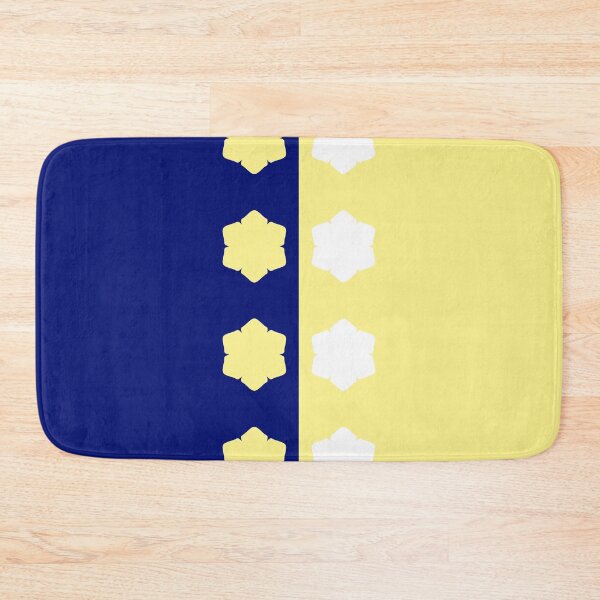 Item preview, Yellow, Blue and White Symmetrical Asymmetry with Flowers designed and sold by Shapes-Mania.