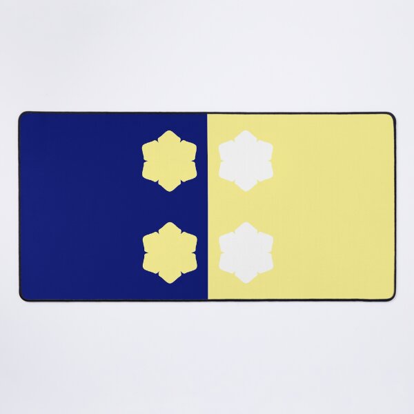 Item preview, Yellow, Blue and White Symmetrical Asymmetry with Flowers designed and sold by Shapes-Mania.