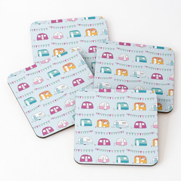 Item preview, Vintage caravans with bunting designed and sold by dorisandfred.
