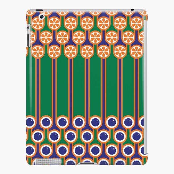 Scandi Midcentury Modern Retro Geometric Blueberries Oranges Stripey Pattern iPad Snap Case