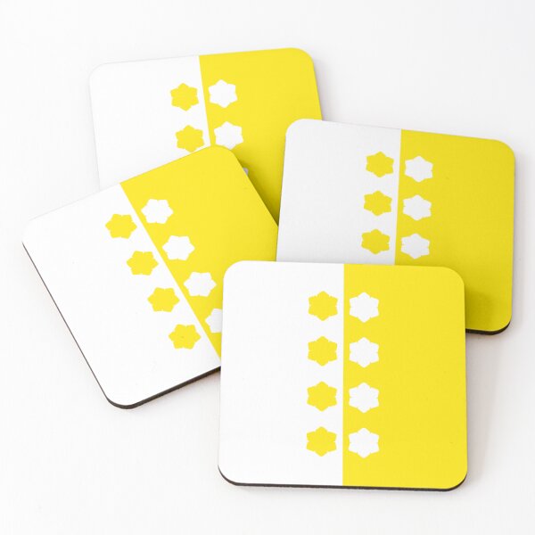 Item preview, Yellow and White Symmetrical Asymmetry with Flowers designed and sold by Shapes-Mania.