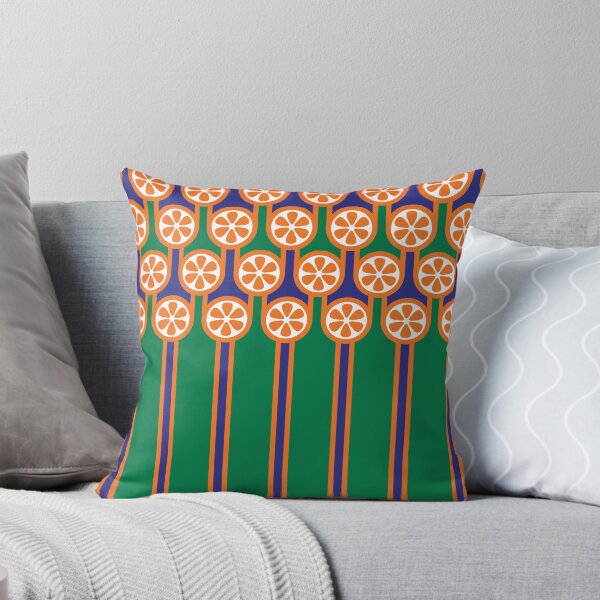 Item preview, Scandi Midcentury Modern Retro Geometric Blueberries Oranges Stripey Pattern  designed and sold by Hokolo.