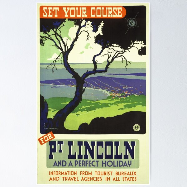 Item preview, Australia PORT LINCOLN Set Your Course for and a Perfect Holiday Old Tourism Poster Advertising designed and sold by retroposters.