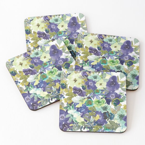 Item preview, Purple, green, yellow Modern Aesthetic Jungle tropical art pattern. Pastel painting.Colorful flowers designed and sold by AimiAesthetic.