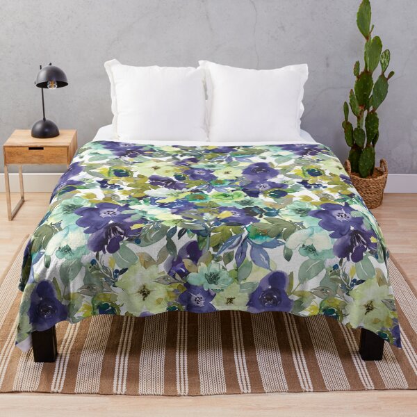 Item preview, Purple, green, yellow Modern Aesthetic Jungle tropical art pattern. Pastel painting.Colorful flowers designed and sold by AimiAesthetic.