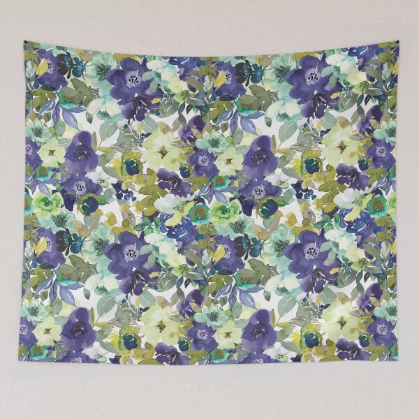 Item preview, Purple, green, yellow Modern Aesthetic Jungle tropical art pattern. Pastel painting.Colorful flowers designed and sold by AimiAesthetic.