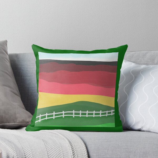 Item preview, Landscape pillow, abstract red, green, gold designed and sold by ackelly4.