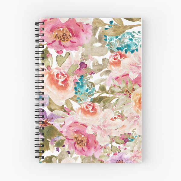 Item preview, Modern Aesthetic Jungle tropical flower art pattern. Blue, red and yellow pastel painting.Colorful flowers designed and sold by AimiAesthetic.