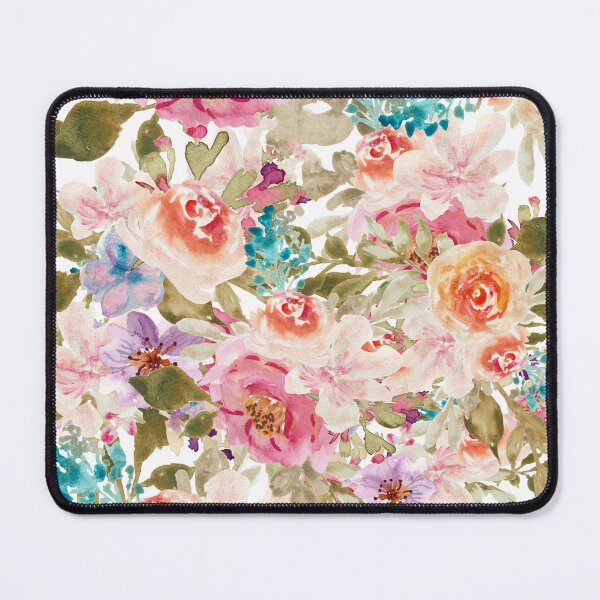 Item preview, Modern Aesthetic Jungle tropical flower art pattern. Blue, red and yellow pastel painting.Colorful flowers designed and sold by AimiAesthetic.