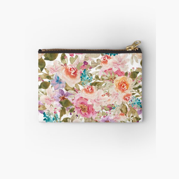 Item preview, Modern Aesthetic Jungle tropical flower art pattern. Blue, red and yellow pastel painting.Colorful flowers designed and sold by AimiAesthetic.