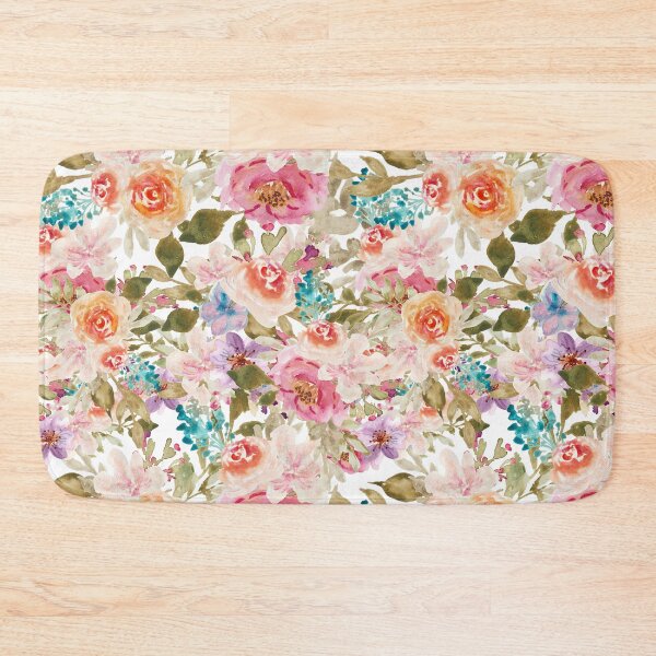 Item preview, Modern Aesthetic Jungle tropical flower art pattern. Blue, red and yellow pastel painting.Colorful flowers designed and sold by AimiAesthetic.