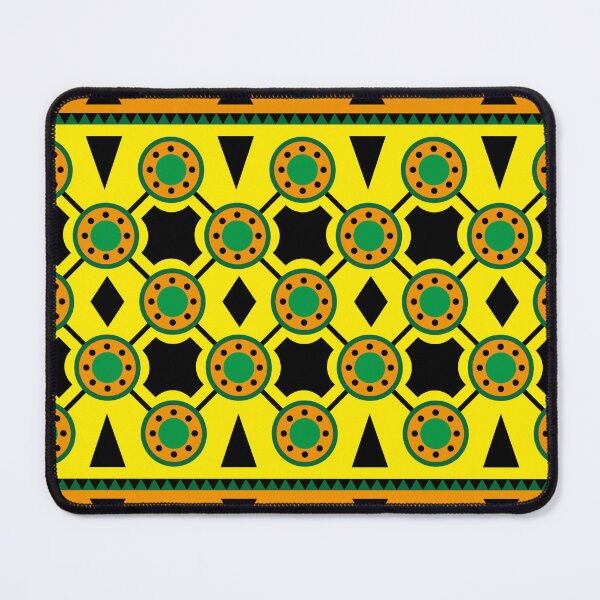 Item preview, Cirlce abstract geometric Ethnic Pattern fabric yellow black green designed and sold by Twenty9.