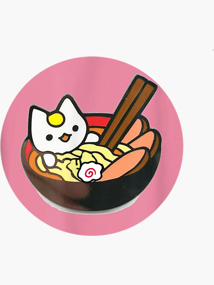 Kawaii Japanese Anime Cat Ramen Noodles Sticker By Angislason Redbubble 4924