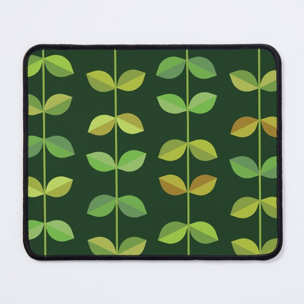 Item preview, Mid Century Modern geometric Leaves pattern in green and yellow designed and sold by Yasminepatterns .