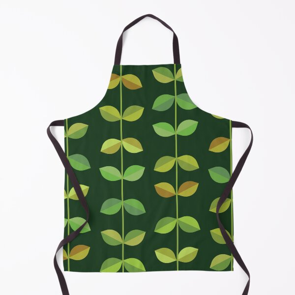 Item preview, Mid Century Modern geometric Leaves pattern in green and yellow designed and sold by Yasminepatterns .