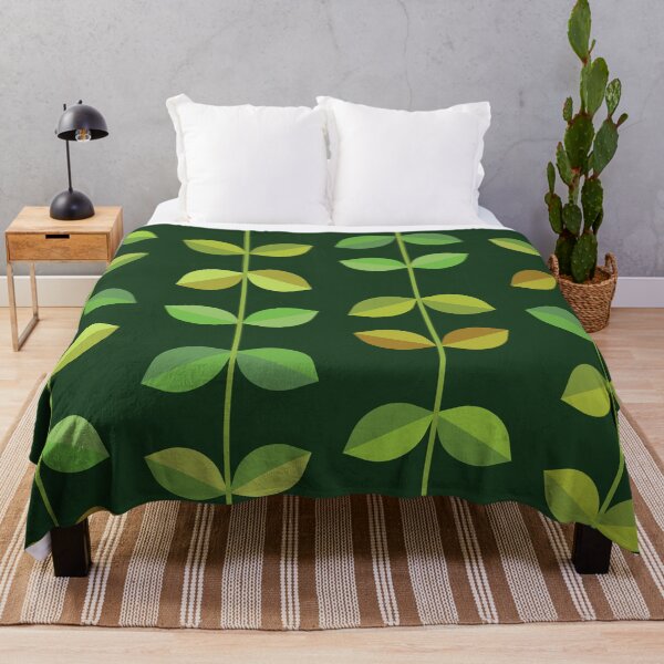 Item preview, Mid Century Modern geometric Leaves pattern in green and yellow designed and sold by Yasminepatterns .