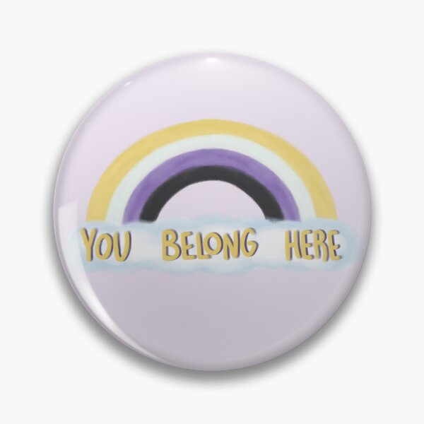 Item preview, you belong here non binary flag rainbow designed and sold by rosecolashop.