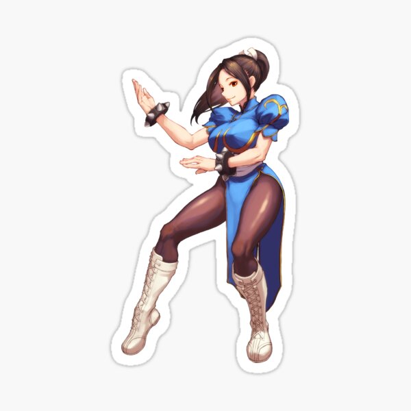 Mai Shiranui Wear Blue Chun Li Costume Sticker