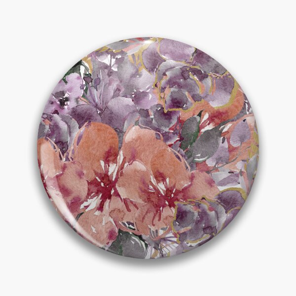 Item preview, Modern Aesthetic Jungle flowers tropical art pattern. Purple, pink and green pastel painting.Colorful flowers designed and sold by AimiAesthetic.