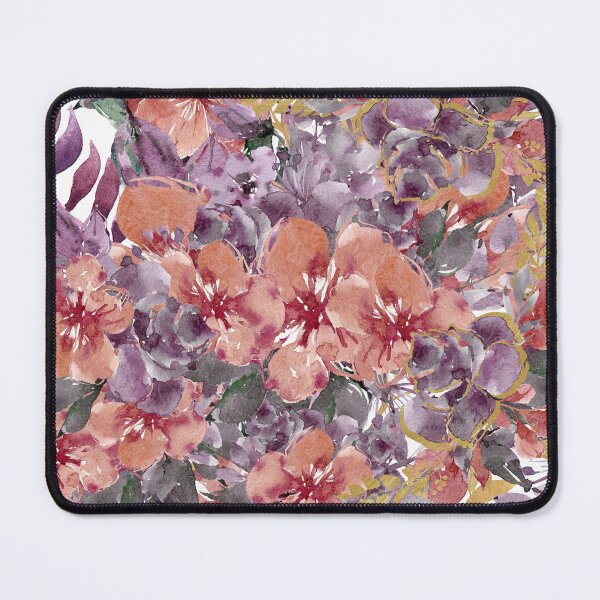 Item preview, Modern Aesthetic Jungle flowers tropical art pattern. Purple, pink and green pastel painting.Colorful flowers designed and sold by AimiAesthetic.
