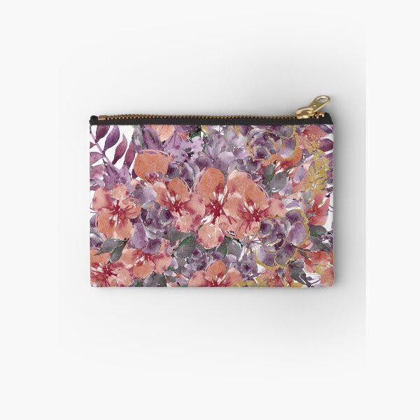 Item preview, Modern Aesthetic Jungle flowers tropical art pattern. Purple, pink and green pastel painting.Colorful flowers designed and sold by AimiAesthetic.