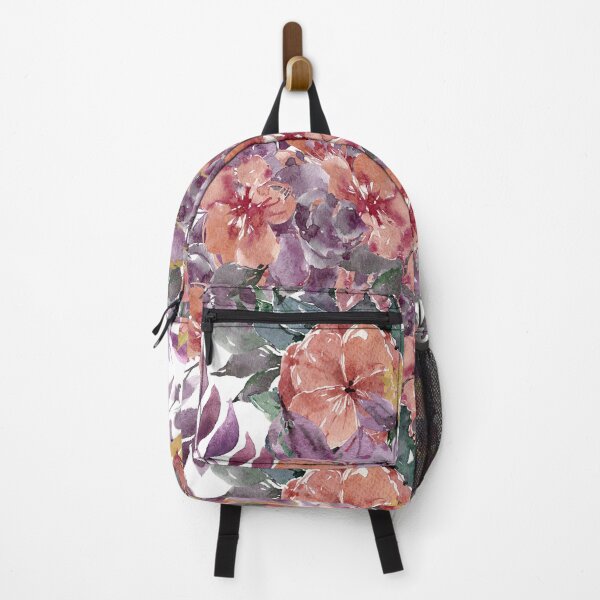 Item preview, Modern Aesthetic Jungle flowers tropical art pattern. Purple, pink and green pastel painting.Colorful flowers designed and sold by AimiAesthetic.