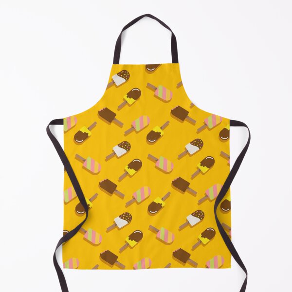 Item preview, Cute ice cream popsicle pattern on yellow designed and sold by CutieBlue.