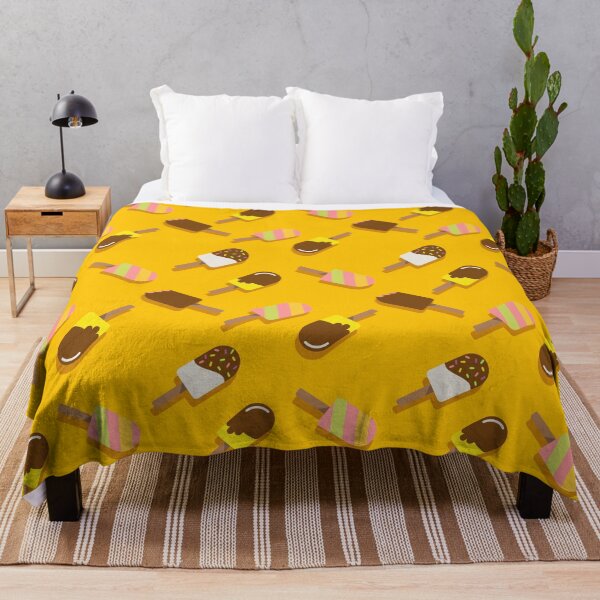 Item preview, Cute ice cream popsicle pattern on yellow designed and sold by CutieBlue.