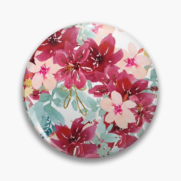 Item preview, Modern  Aesthetic Jungle tropical art pattern. Emerald blue, red and pink pastel painting.Colorful flowers designed and sold by AimiAesthetic.