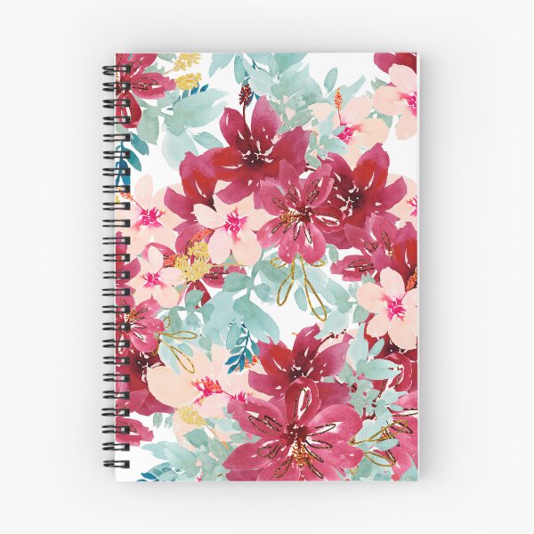 Item preview, Modern  Aesthetic Jungle tropical art pattern. Emerald blue, red and pink pastel painting.Colorful flowers designed and sold by AimiAesthetic.