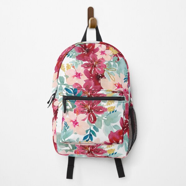 Item preview, Modern  Aesthetic Jungle tropical art pattern. Emerald blue, red and pink pastel painting.Colorful flowers designed and sold by AimiAesthetic.