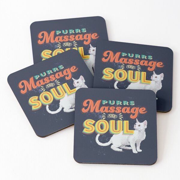 Item preview, Purrs Massage the Soul typographic illustration designed and sold by Vixterina.