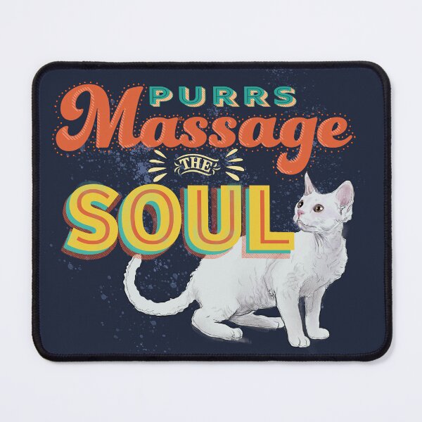 Item preview, Purrs Massage the Soul typographic illustration designed and sold by Vixterina.