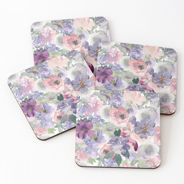 Item preview, Modern  Aesthetic Jungle tropical art pattern. Purple and pink pastel painting.Colorful flowers designed and sold by AimiAesthetic.