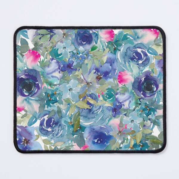 Item preview, Purple Modern Aesthetic Jungle tropical art pattern. Emerald blue, red and pink pastel painting.Colorful flowers designed and sold by AimiAesthetic.