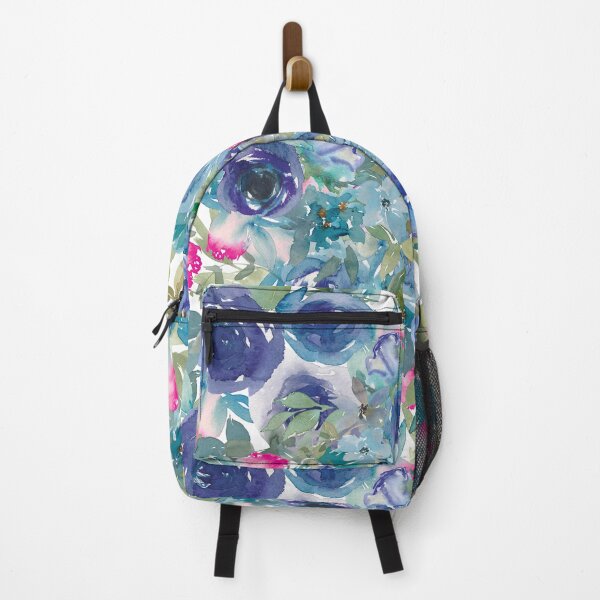 Item preview, Purple Modern  Aesthetic Jungle tropical art pattern. Emerald blue, red and pink pastel painting.Colorful flowers designed and sold by AimiAesthetic.