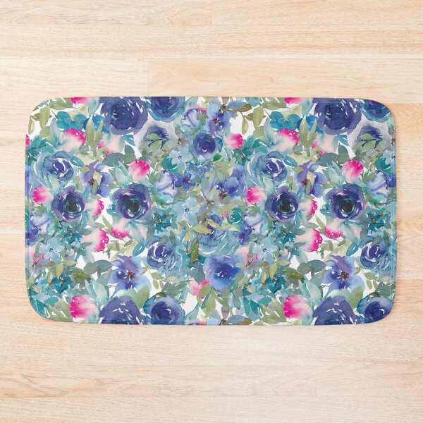 Item preview, Purple Modern  Aesthetic Jungle tropical art pattern. Emerald blue, red and pink pastel painting.Colorful flowers designed and sold by AimiAesthetic.