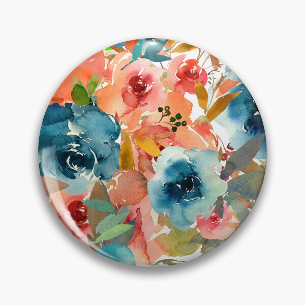 Item preview, Modern  Aesthetic Jungle tropical art pattern. Emerald blue, red and pink pastel painting.Colorful flowers designed and sold by AimiAesthetic.