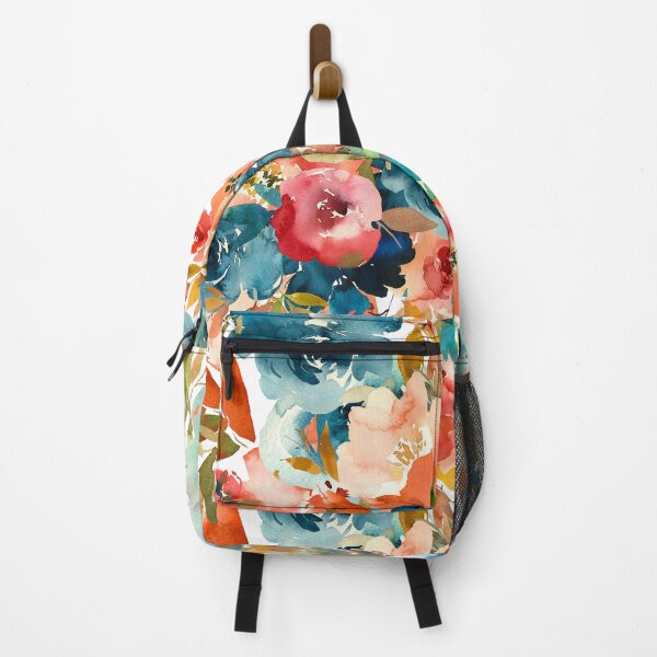 Item preview, Modern  Aesthetic Jungle tropical art pattern. Emerald blue, red and pink pastel painting.Colorful flowers designed and sold by AimiAesthetic.