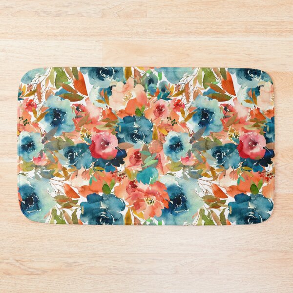 Item preview, Modern  Aesthetic Jungle tropical art pattern. Emerald blue, red and pink pastel painting.Colorful flowers designed and sold by AimiAesthetic.