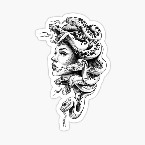 Vista previa del artículo con la obra «boceto, gorgona medusa, chica serpiente», diseñado y vendido por voron1.