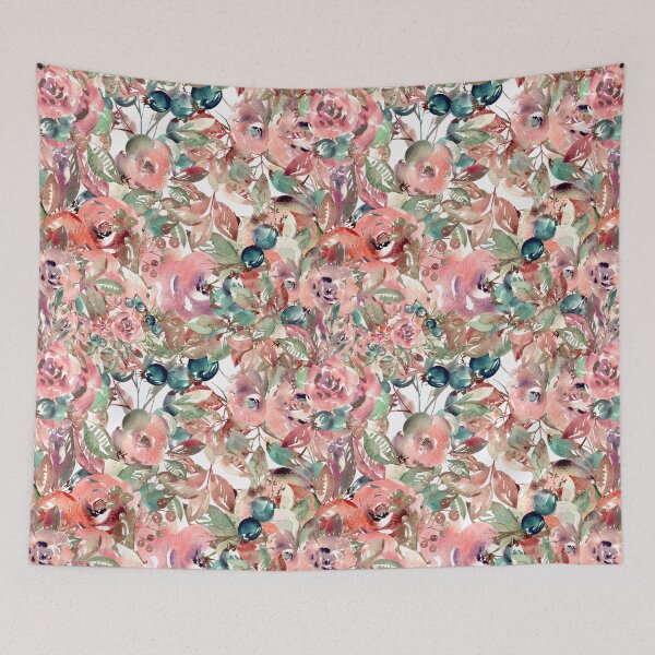 Item preview, Pink Modern  Aesthetic Jungle tropical art pattern. Red and pink pastel painting. Colorful flowers designed and sold by AimiAesthetic.