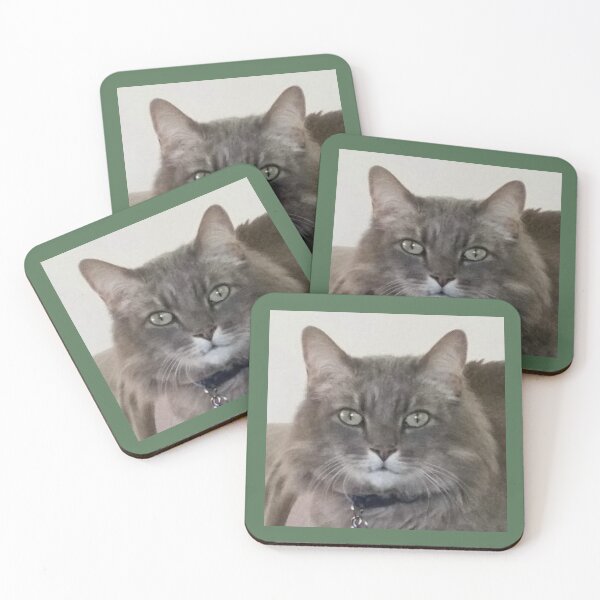 Item preview, Silver Cat Portrait with green eyes by Iritof designed and sold by iritof.