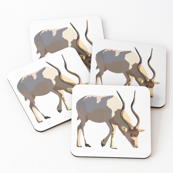 Item preview, A is for Addax,Addax Illustration – Rare Desert Antelope Artwork designed and sold by PrettylittlepastelUk.